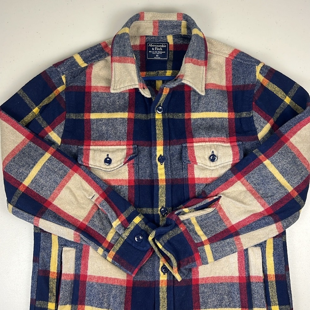 Abercrombie & Fitch thick flannel layering jacket EUC - Picture 2 of 12